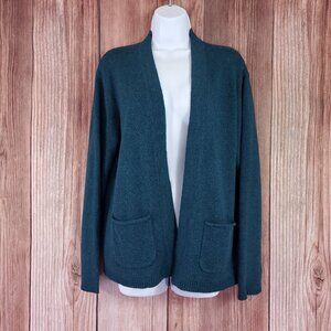 Seasalt Cornwall Chasing Cardigan Womens 16 Open Front Wool Alpaca Blend Teal
